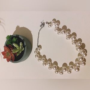 Faux Pearl Statement Necklace